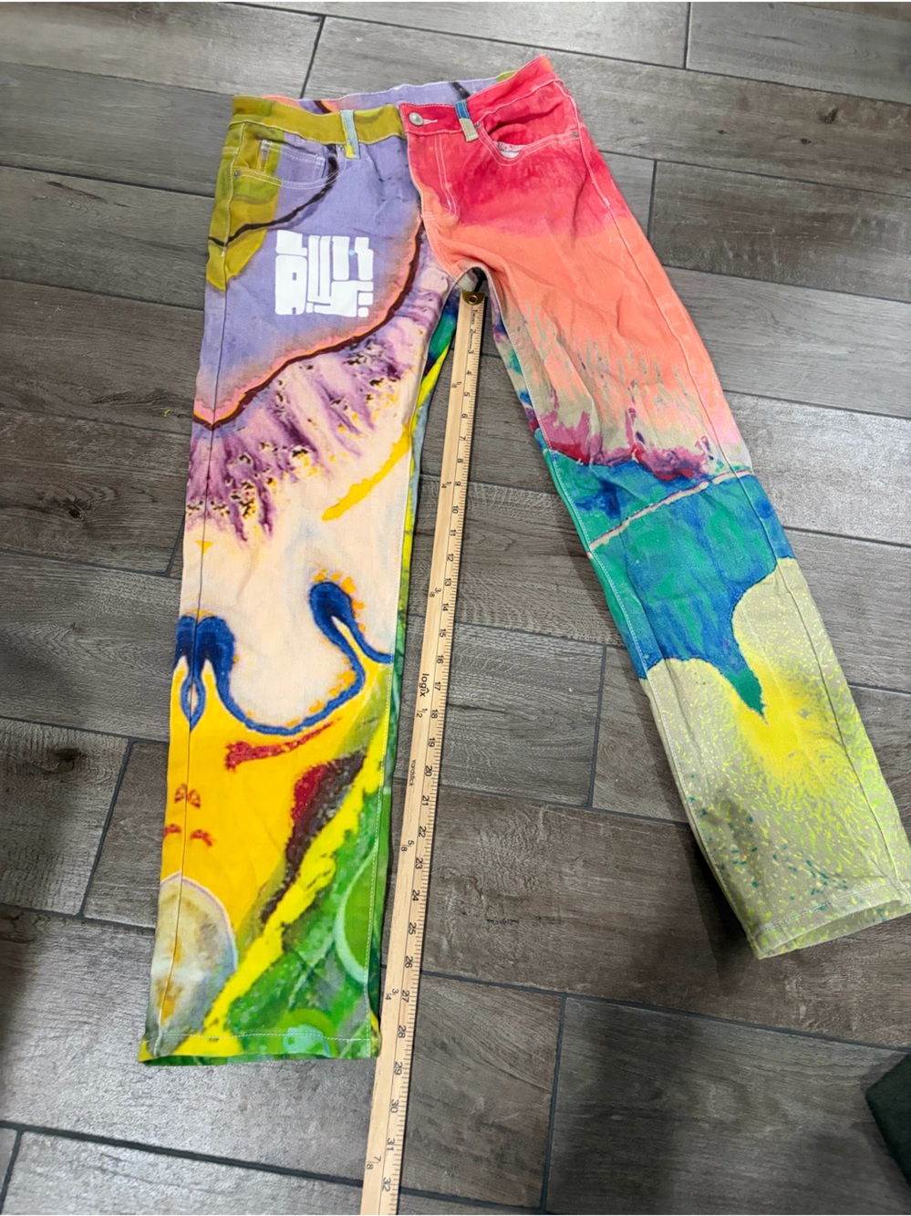 Multicolor Abstract Paint-Splash Jeans - Picture 8 of 13